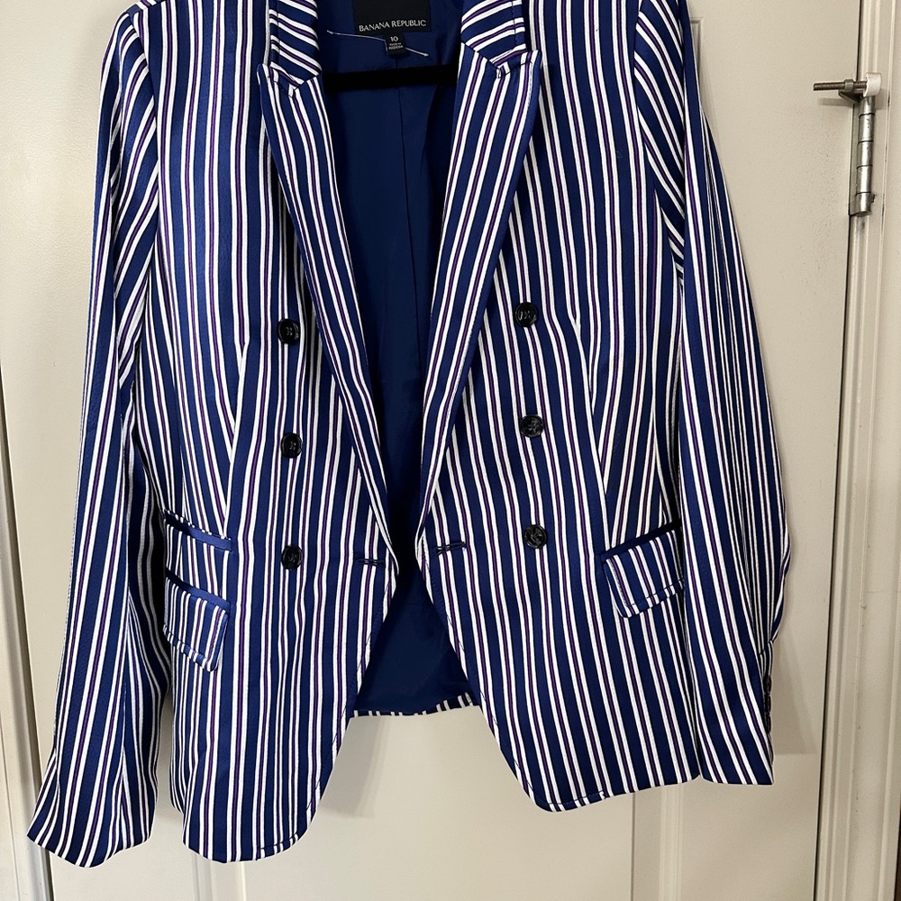 Banana Republic Blue Striped Blazer